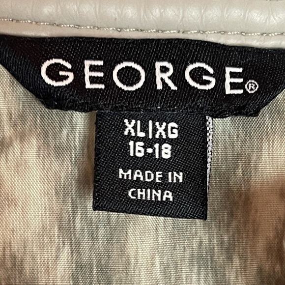 George Jacket Faux Leather Lined Animal Print Aviator Jacket Tan Youth Size XL - Picture 5 of 10